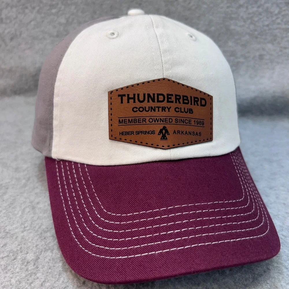 Thunderbird Country Club Mens Multi Color Hat Leather Patch Heber Springs OSFA